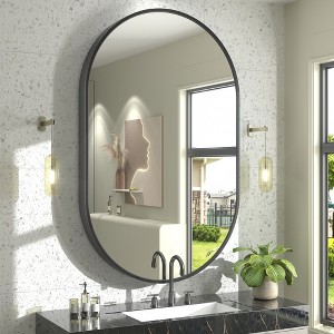 Apmir Oval High-Strength Tempered Glass and Aluminum Alloy Framed French Cleat Mounted Wall Decor Bathroom Vanity Mirror with 5-Year Warranty - 1 of 4