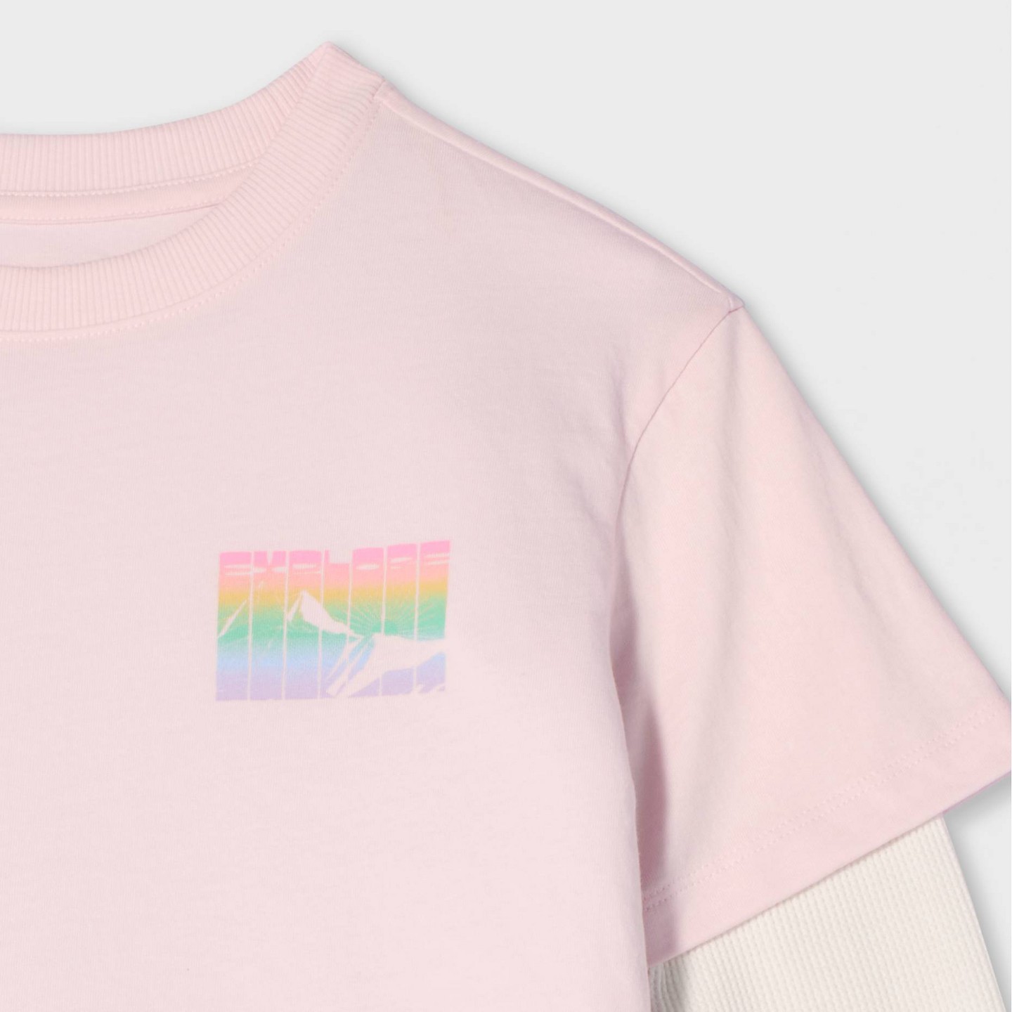 Футболка Cat & Jack Twofer Long Sleeve Relaxed Fit 'Explore' Graphic T-Shirt для девочек, цвет: Розовый — фото 4