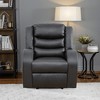 MAYEERTY Power Recliner Sofa, Breathable Leather Reclining Chair for Small Spaces Living Room, Black - 2 of 4