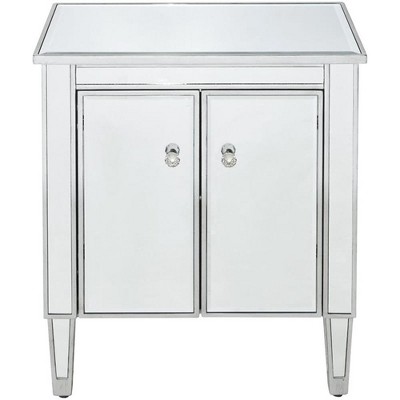 Elegant Silver Mirrored Two-Door Freestanding Cabinet
