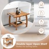 Tangkula Teak Wood Shower Bench 2-Tier Wooden Shower Stool w/ Curved Seat Handles Small - 4 of 4