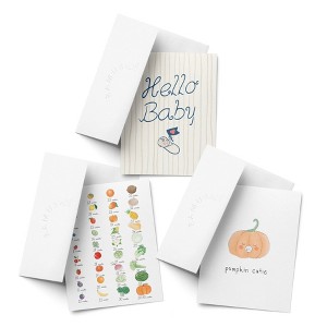 Baby Greeting Card Pack (3ct) "Pumpkin, Growth, Hello Baby" by Ramus & Co - 1 of 4