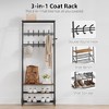 Whizmax Coat Rack Shoe Bench with 5/10 Hooks, Hall Trees Entryway Bench with Storage for Entryway, Living Room, Bedroom, Brown - 4 of 4