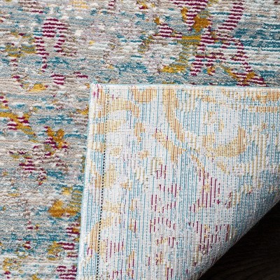 Aria 4' x 6' Blue and Cream Reversible Wool Area Rug