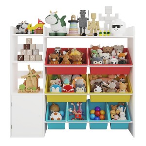 GustoWave 43.5 in Kids Toy Organizers and Storage Box with 8 Bins 4-Tier Children Toy Storage, Kid Storage Bookshelf - 1 of 4