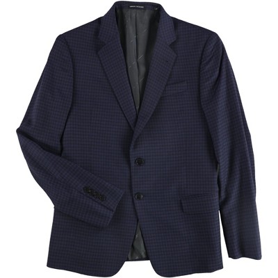 Armani Mens High Blue Box Two Button Blazer Jacket, Blue, 38 Short