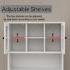 GlasFlength Decorative Storage Cabinets with Hidden Trash Can and Storage, for Kitchen, Dinning Room, Living Room, White, 39.37"*13.78"*67.72" - 4 of 4
