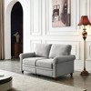 59.45" Linen Loveseat Sofa with Storage, Upholstered 2-Seater Sofa with Nailhead Trim and Thick Cushions - 4 of 4