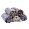 Americanflat Nira Throw Blanket in Black and Cream Chevron - 100% Cotton with Fringe - 50" x 60" - 3 of 4