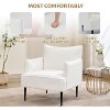 Modern  Mid Century Fabric Accent Chair,Comfy Upholstered Armchair,Single Sofa Chair for Bedroom,Apartment,Studio,Office,Waiting Room - 3 of 4