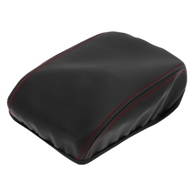 X AUTOHAUX Center Console Lid Cover Microfiber Leather Replacement Armrest Cover Pad Black