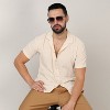 Campus Sutra Men Men's Pale Yellow Micro Creased Shirt - 2 of 4
