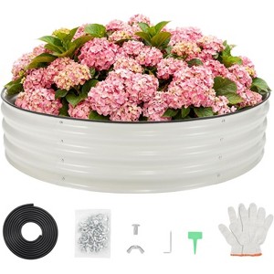 4×4×1 Ft Round Galvanized Steel Raised Garden Bed,Outdoor Metal Planter Box for Vegetables and Flowers - 1 of 4