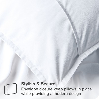 White Hypoallergenic Cotton Polyester Queen Pillow Shams