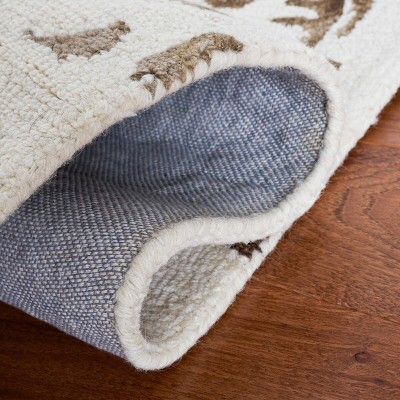 Ivory and Chocolate Hand-Tufted Wool 8' x 10' Area Rug