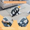 NicBex Rectangular Glass Top Coffee Table with Double Ring Base,Modern Minimalist Center Table for Living Room,Apartment,Black - 3 of 4