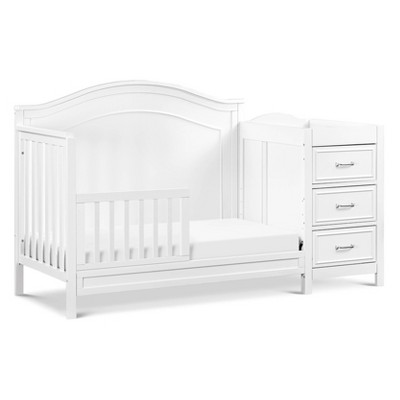 White 4-in-1 Convertible Crib and Changer with Storage
