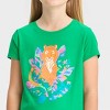 Girls' Short Sleeve 'Tiger' Graphic T-Shirt - Cat & Jack™ Green - image 2 of 3