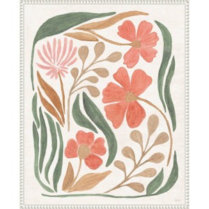23"x28" Floral Abstract I by Veronique Charron: Modern Botanical Lithograph, Framed Canvas - Amanti Art - 1 of 4
