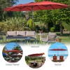 Costway 15FT Double-Sided Twin Patio Umbrella Outdoor Market W/ Crank & Base Grey\Coffee\Turquoise\Beige\Orange\Wine - 4 of 4