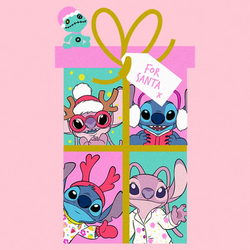 Girl's Lilo & Stitch Gift For Santa T-Shirt, 2 of 5