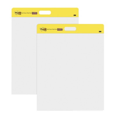 Post-it® Wall Pad, 20 In X 23 In, White, 20 Sheets/pad, 2 Pads/pack, Mounts  With Command™ Strips Included : Target