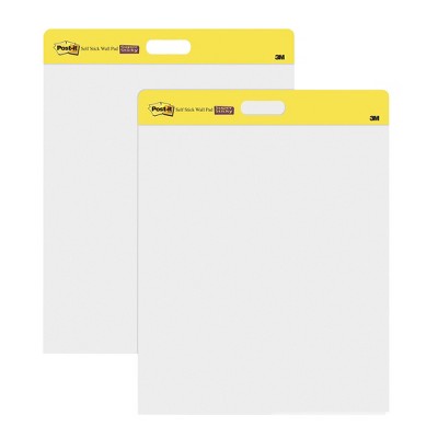 Post-it Easel Pads Super Sticky Self-Stick Wall Poster Pad 20 x 23 White  2-PK