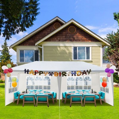 ORRD 10'x20' Outdoor Party Tent with Removable Sidewalls, Waterproof Wedding Canopy Gazebo, White