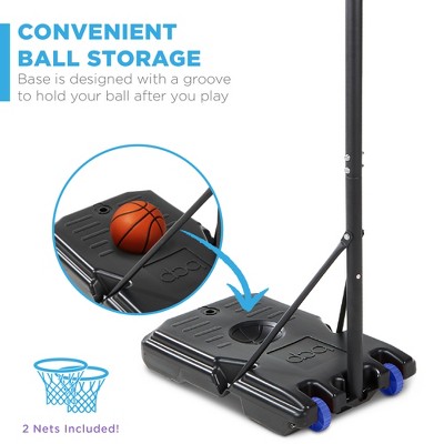 Kids Height-Adjustable Blue and Yellow Portable Basketball Hoop