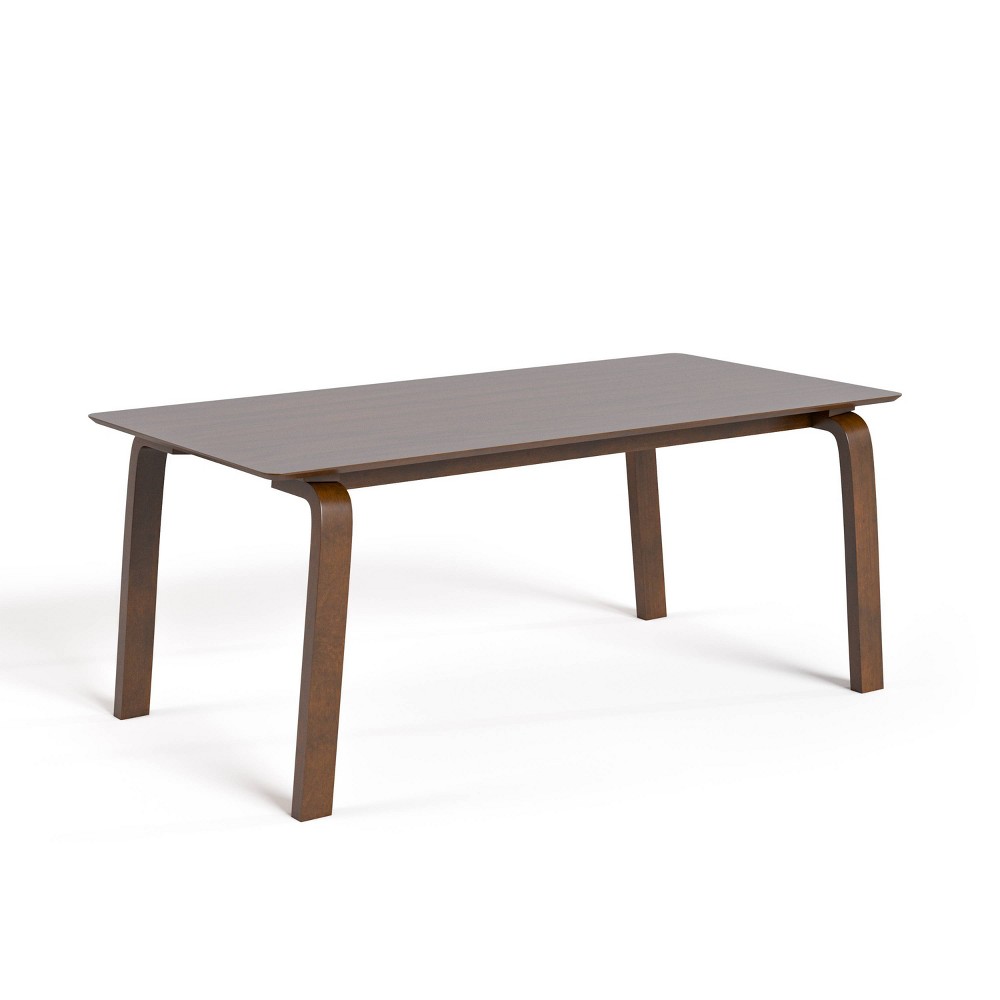 HOMES: Inside + Out 71" Forest Wisp Mid-Century Modern Rectangle Dining Table Seats 6 Walnut