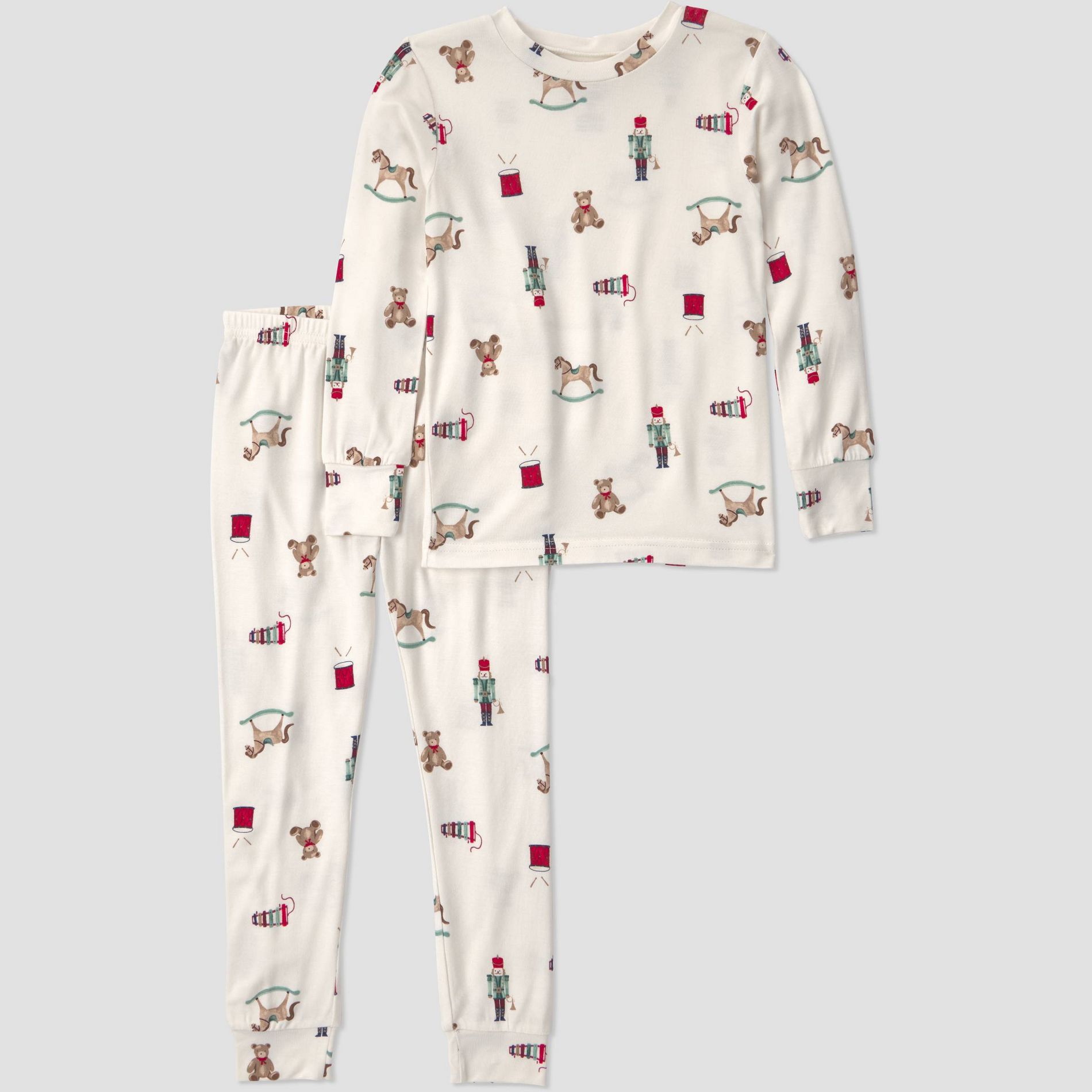 Carter's Just One You® Baby & Toddler Holiday 2pc Long Sleeve Comfy Soft Snug Fit Holiday Toys Pajama Set - Ivory