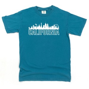 Simply Sage Market Women's California Buildings Short Sleeve Garment Dyed Tee - 1 of 2