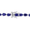 EVERLY JEWELRY | Sterling Silver 13 1/2 CT TGW Pear Shape Created Blue Sapphire Tennis Bracelet - 7.25 in - 2 of 4