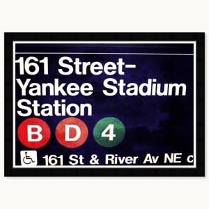 Wynwood Studio 21"x15" Yankee Stadium Wall Art Black Frame: Modern Canvas, Sports Theme, Wood Composite Frame - 1 of 3