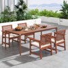 Tangkula Outdoor Hardwood Armchairs Set of 2/4 Weather-resistant Slatted Armchairs w/Removable Cushions - 2 of 4