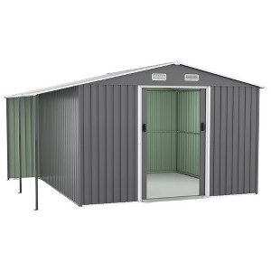 10x12 Ft Extra Large Metal Shed with Lockable Doors & Windows : Target