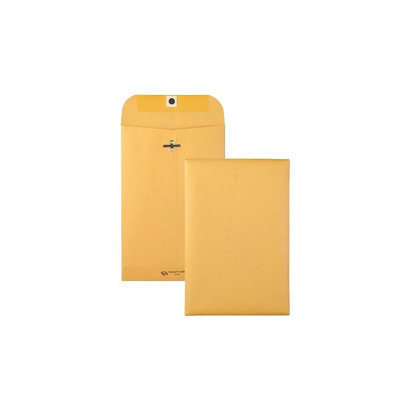 Quality Park Clasp Envelope #55 6 x 9 28lb Brown Kraft 100/Box 37855, 3 of 4