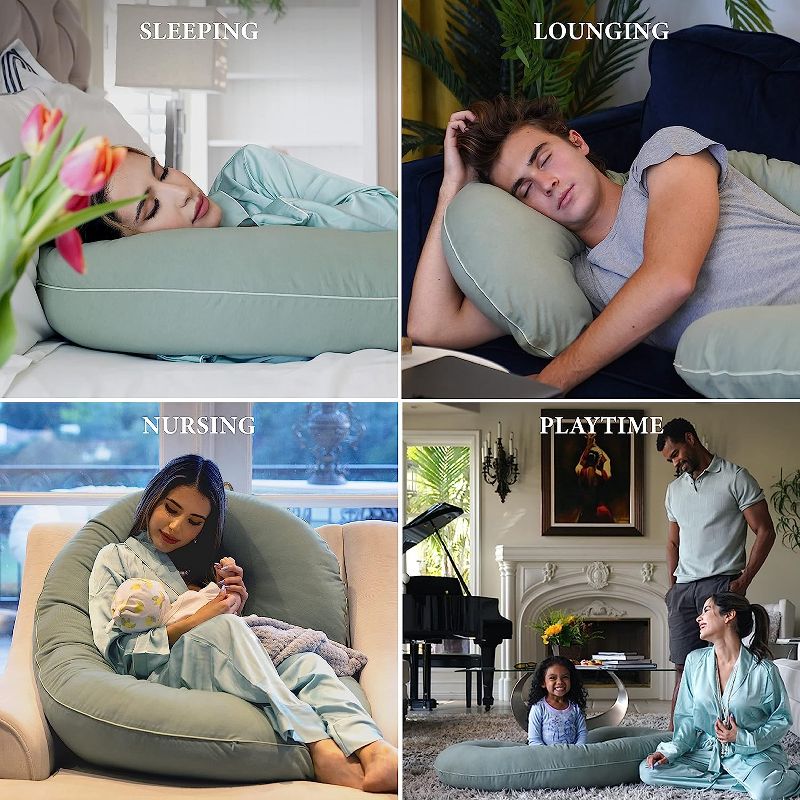 PharMeDoc Pregnancy Pillows C-Shape Full Body Maternity Pillow, Jersey Cover, 5 of 9