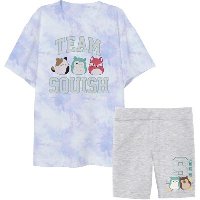 Squishmallow Youth Girls Basic Tee & Biker Short Set