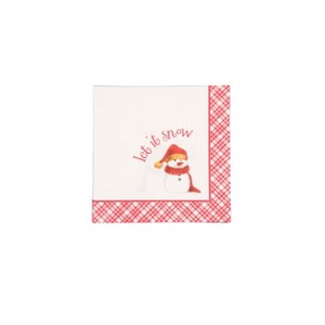 Transpac 6.5 in Multicolor Christmas Snowman Napkin Set of 20 Disposable Paper Napkins for Holiday Winter Celebrations - 1 of 2