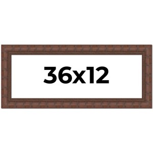 PosterPalooza | 36x12 Wide Bamboo Picture Frame, UV Acrylic, 4 Finishes - Brown, Black, Silver, and Natural - 1 of 4