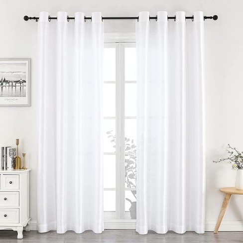 GoodGram Montauk Accents 2 Pack Ultra Luxurious Faux Silk Sheer Grommet Top Curtain Panels - image 1 of 2