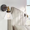 360 Lighting Burke Industrial Modern Wall Light Sconces Set of 2 Dark Bronze Brass Hardwire 7 1/4" Fixture LED Clear Glass for Bedroom Bathroom Home - 2 of 4