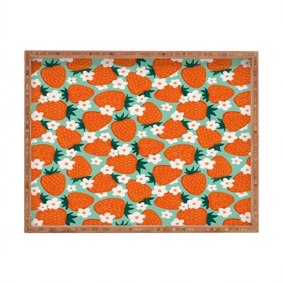 Avenie Strawberry Summer Rectangular Tray -Deny Designs
