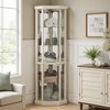 Wooakway 70"H Light Oak Corner Curio Cabinet with Lights and Glass Shelves for Display and Storage - 3 of 4