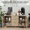 Jojoka Buffet Cabinet with Storage, Sideboard with 3 Drawers & 2 Doors, Adjustable Shelf, Natural Wood Console for Entryway, Hallway, Living Room - 4 of 4