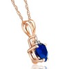 Pompeii3 1/2ct Diamond & Blue Sapphire Heart Pendant 10K Rose Gold - 2 of 4