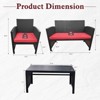 EROMMY 4 PCS Outdoor Seating Group with Cushions for 4 Person - 3 of 4