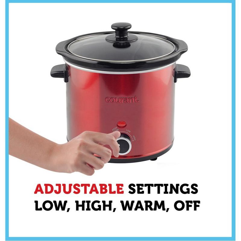 Courant 3.2 Quart Slow Cooker - Red, 2 of 7