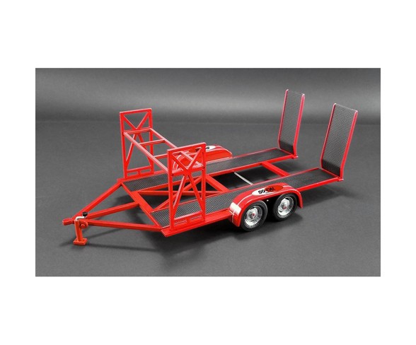Tandem Car Trailer with Tire Rack "So-Cal Speed Shop" Red Ltd Ed to 996 pcs Worldwide 1/18 Diecast Model by GMP